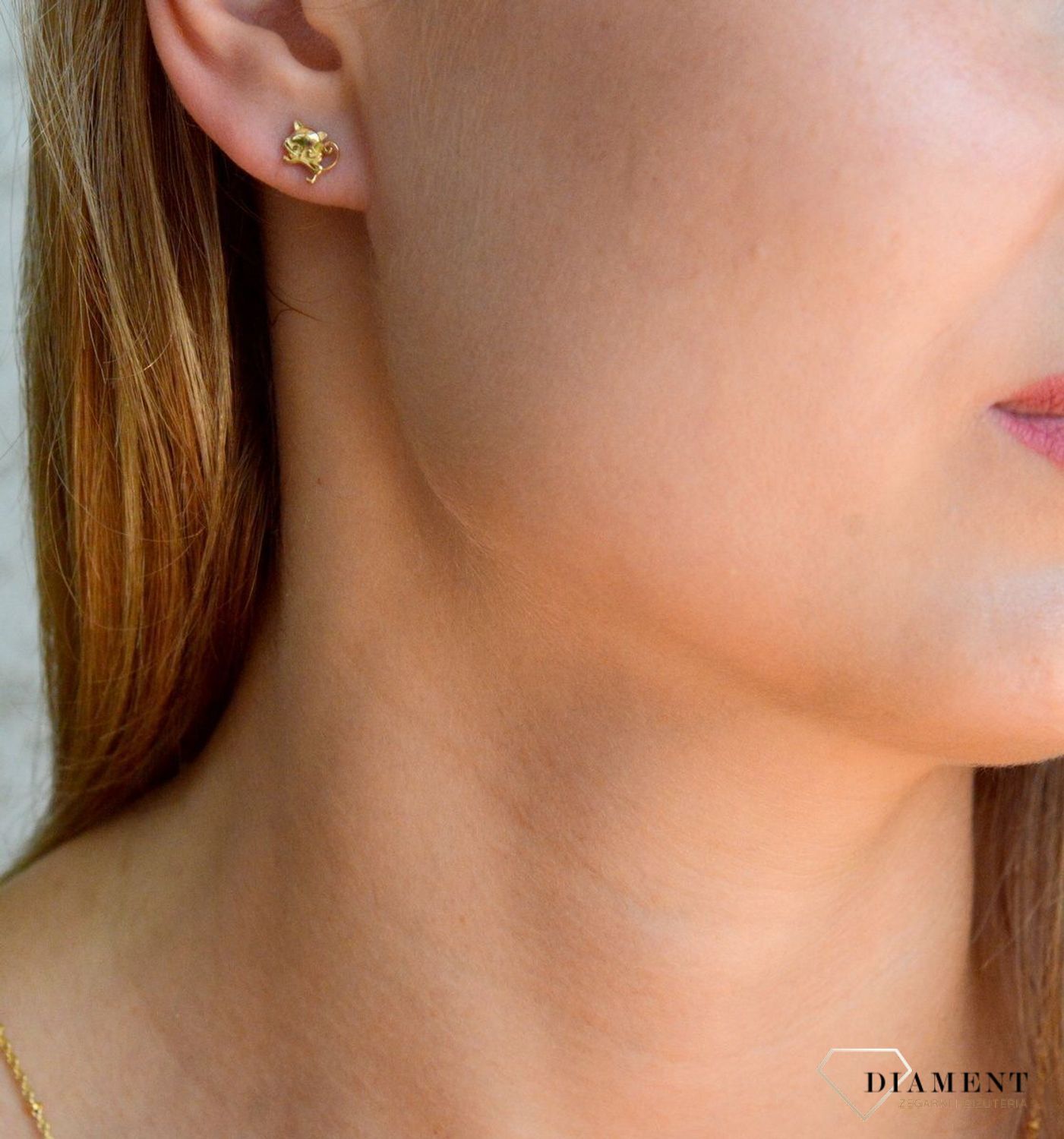 Złote kolczyki damskie 375 wkrętki kotki KL 7507 375 (2).jpg